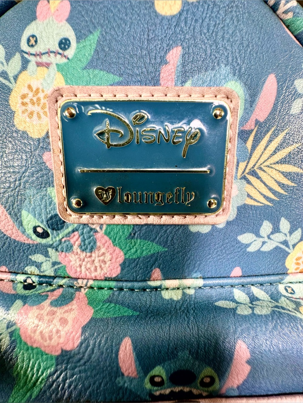 Loungefly Rare Lilo & Stitch Floral Print Mini Backpack-Rare OG HEART Logo - Picture 16 of 16